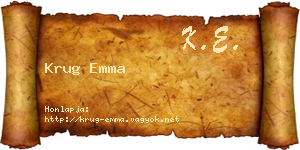 Krug Emma névjegykártya